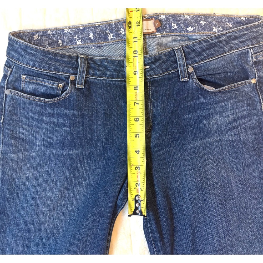 Paige Premium Denim Womens Dark Wash Bootcut Jeans Blue Size 31 Stretch Low Rise - Picture 7 of 16